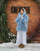 Faux Fur Women's Coat Turn down Collar Long Sleeve Button Pocket Soft Overcoat Thick Warm Winter Outerwear for Ladies