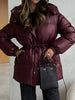 Solid Zipper Drawstring Puffer Jacket Quilted Water-Resistant Loose Winter/Fall Warm Women Outerwear Daily Causal Lady Coat