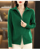 Autumn Winter Long Sleeved Knitted Cardigan Woman Zipper Casual Knitting Sweater Jacket Female Knitwear Top