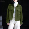 Women Autumn Corduroy Coats Lapel Neck Long Sleeve Jackets Woman Outwears Casual Buttons Up Coats Oversize