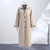 Vintage Khaki Reversible Plaid Trench Coat Women Loose Lapel Single Breasted Pocket Full Sleeve Jacket Autumn Lady Outwear