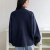 Lazy Style Sweater Jacket for Women Autumn Winter Thicken Warm Soft Knitted Cardigans Zipper Stand Collar Cardigan