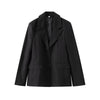 Autumn Spring Solid Lapel Blazer Jacket For Women Long Sleeve Single Breasted Suit Coats Female Street Chic Outerwear