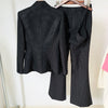 Designer Blazer Suit Set Women's Single Button Diamonds Beaded Camis Blazer Pants Suit 3pcs Set