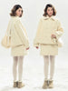Vintage Coquette 2 Piece Set Women Fur Collar Quilted Wool Coat High Waist Mini Plaid Skirt Fitted Dress Winter Casual Outfit