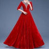 Middle-Aged Mother Golden Velvet Dress Women Autumn Party Dresses Lady V-Neck Temperament Long Dress Female Vestido