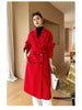 Notch Lapel Wool Coat Drop-Shoulder Women 100% Wool Loose Overcoat Double-Layers Autumn Winter Long Jacket Thick Trench Coat #24