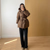 Winter Women's Down Jackets Ultra Light Warm Cusual Coat Female Puffer Jacket With Belt Plus Size Hooded Short Parka
