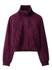 Women Suede Short Jacket Loose Red Stand Collar Long Sleeve Zipper Coat Autumn High Street Lady Outerwears
