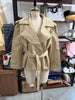Women Kahkai Lapel V-neck Belt Trench Coat Lace Up Full Sleeve Button Short Thin Windbreak Lady Daily Street Outerwear