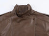 Solid Leather Moto Jacket For Women Winter Turtleneck Retro Coats Asymmetry Elegant Vintage PU Jackets