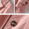Spring Autumn Solid Trench Coat Women Single-Breasted Khaki Black Pink Beige Windbreaker Outerwear Casual Tops JH33