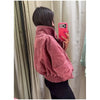 Women Faux Suede Cropped Jacket Stand Collar Snap Button Epaulet Detail Long Sleeve Loose Moto Outerwear Edgy Fall Daily Jackets