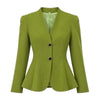 Women Long Sleeve Short Jackets Stand Neck Button Waist-cinching Chic Blazer Lady Commute Street Outerwear
