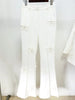 High Street Designer Trousers Women Flowers Appliques Pants