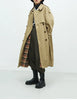 Classic Khaki Color Padded Thickened Trench Coat, Mid-Length British Style Jacket for Women, Fall/Winter