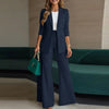 Spring Autumn Women Outfits Office 2 Piece Sets Elegant Long Sleeve Blazer Pant Sets Solid OL Work Tracksuit
