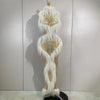 Sparkly Pearl Tassel Mesh See Through Long Dress Women Sexy Birthday Prom Party Nightclub Singer Stage Costume