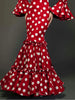 Elegant Ladies Dress Trumpet Sleeves Polka Dot Decoration Cascading Ruffle Hem Sexy Fishtail Ladies Evening Dress