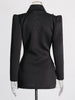 Temperament Spliced Diamonds Dress For Women Lapel Long Sleeve High Waist Patchwork Sequins Chic Dresses Female