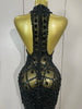 Stock Sparkly Diamonds Sequins Mesh Sheer Long Dress Women Celebrate Evening Birthday Party Sexy Nightclub Stage Costume