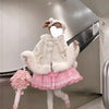 Japanese Sweet Lolita Solid Coat Women Elegant Warm Chic Cloak Winter Casual Y2k Harajuku Loose Woolen Cape