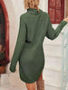 Women's Ribbed Knit Long Sleeve Dresses Autumn And Winter Texture Loose Sweater Dress Temperament Women's Vestidos