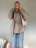 Elegant Women's Overcoat Stand Collar Full Sleeve Belt Lace Up Solid Female Overcoat Autumn Commute Lady Outwears