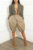 Women's Loose Casual Bloomers Leggings Pockets Elastic Wasit Solid Capris High Street Vintage Trousers