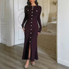 Brand Women Knitted Maxi Dress Aesthetic Y2K Single-breasted Shirt Sweater Dress Lady Party Vestidos