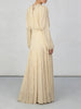 Solid Spliced Folds Minimalist Dresses for Women Round Neck Long Sleeves High Waist Elegant Dress Female Autumn