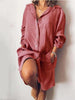 Autumn Elegant Cotton and Hemp Women's Dress Elegant Commuting Style Flip Collar Single Breasted Elegant Dress