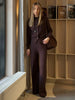 Women's Autumn Winter Knit Cardigan Pants Set Slim Fit Long Sleeve Long Trousers Simple Solid Color Sweater Suit