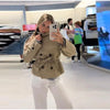 Belted Waist Cropped Trench Double Breasted Stand Collar Autumn Chic Elegant Women Coat Casual Vintage Office Lady Jacket