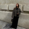 Woolen Women's Jacket Elegant Loose Long Sleeve Turndown Single Breasted Female Overcoat Winter Casual Lady Coat