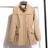 Women Double Layer Windbreaker Autumn Casual Slim Coat Plus Size 4Xl Stand-Up Collar Ladies Jacket