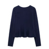 Loose Knitted Ruffles Cardigan Women Sweater Coat with A-line Mini Skirts 2 Piece Sets Womens Outfits Elegant