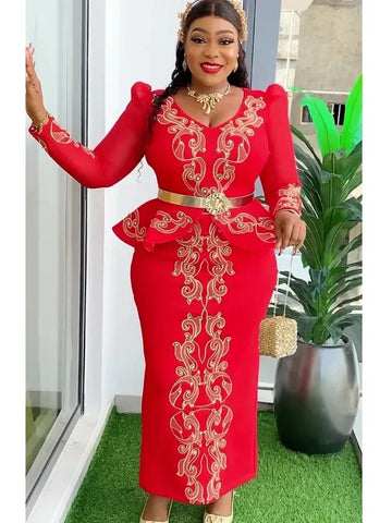 Elegant African Dresses for Women Africa Clothing Plus Size Wedding Party Long Dress Dashiki Ankara Outfits Robe