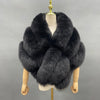 Janefur Real Fox Fur Shawl Poncho Women Elegant Wedding Bridal Formal Party Warm Winter Natural Fur Cape Coat