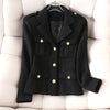 White Blazer Suit Collar Small Fragrance Jacket High-Quality Tweed Coat Short Black Wool Outerwear Female Tops