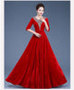 Middle-Aged Mother Golden Velvet Dress Women Autumn Party Dresses Lady V-Neck Temperament Long Dress Female Vestido