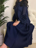 Yudx Purple Pleated High Neck Maxi Evening Dress, Ruffle Sleeve Women's Wedding Guest Ramadan Party Dress