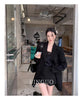 Autumn Black Blazers Women's Casual Elegant Long Sleeve Temperament Casual Loose Suit Woman Ladies Outwear