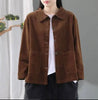 Women Corduroy Jacket Korean Version Retro Versatile Casual Jacket With Pockets Solid Loose Top Outerwear Coat S-6XL