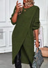 Womens Long Knitted Sweater Dress Autumn Winter Warm Fur Jumpers Casual Solid Loose Knit Midi Dress Lady Work Pullovers