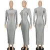 Turtleneck Skinny Women Dresses Sexy Skirt Long Sleeve Bodycon Sexy Streetwear Party Club Hollow out Long Dress