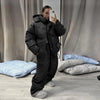 Casual Women's Polka Dot Padded Cotton Coat Pant Suit Hooded Full Sleeve Zipper Coats Straight Pants Winter Lady Ski Set