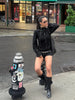 Plaid Jacket For Women Casual Hood Zipper Long Sleeve Pockets Loose Coat Lady Top Spring Chic Street Outerwear