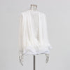 Solid Loose Chic Mini Dresses For Women O Neck Long Sleeve High Waist Temperament Mini Dress Female Style