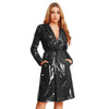 Women Wet Look PU Leather Long Trench Coat Blazer Lapel Open Front Long Sleeve Jacket Overcoat with Belt Streetwear Clubwear